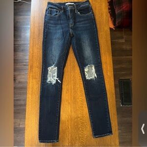 Levi's Dark Blue Distressed Skinny Jeans